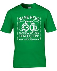 30th Birthday T-Shirt Personalise with Name Age Year Ideal Birthday Gift T-Shirt