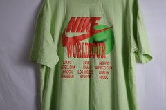 Nike Tee Mens L Neon Green World Tour Beaverton Oregon Move Your Sole Pre Owned