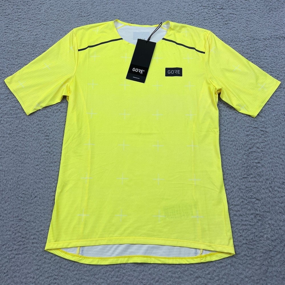 Gore Wear Mens Contest Daily Tee Washed Neon Yellow Breathable Dry Gore-Tex GTX