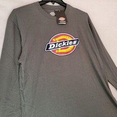 Dickies Logo SHIRT Mens GRAY 2XL XXL WORK WEAR CASUAL Outdoors Long Sleeve NWT