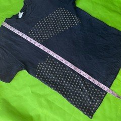 Active Mens Graphic T-Shirt Small Black Gold Triangle Geometric Print Crew Neck