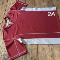 Vtg Mountain Dew Shirt 1/4 Zip Jersey Red Y2K Promo 24 Pack Medium Retro