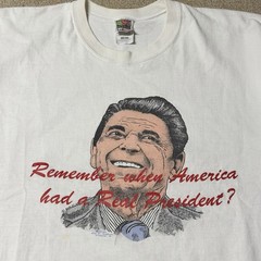 Vintage Ronald Reagan Graphic Tee 90s Political T Shirt XL Real President