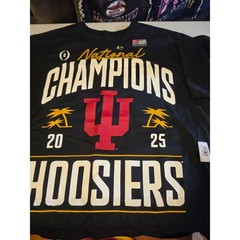 Nike Indiana Hoosiers National Champions 2025 T-Shirt Mens XXL Black IU Football