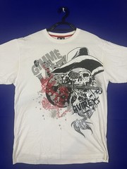 Vintage Retro Avirex Gimme Da Loot Skull Graphic Tee Shirt Men’s Size XL White