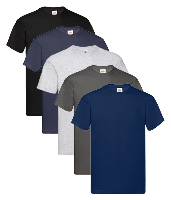 Fruit Of The Loom 61082 Men’s Original Crew Neck Tee 5 pack T-Shirts
