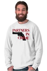 Crime His Hers Couples Boyfriend Girlfriend Long Sleeve Tshirt for Men or Women