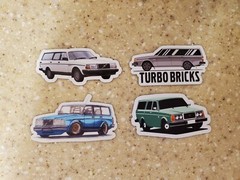 Rare VOLVO “TURBO BRICK” 240 245 STICKERS VARIETY PACK SAAB DELOREAN