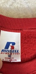 Vintage Russell Athletic 90s Blank Red Pullover Sweatshirt Unisex Size M