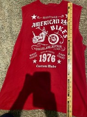 Faded Glory American Bikes Sleeveless T Shirt Men M 38-40 Red Motorcycle Graphic