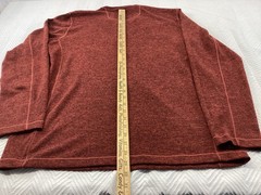 Eddie Bauer Henley Shirt Mens TL Maroon Travex 1/4 Snap