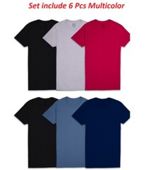 6 Pack Fruit of the Loom Men’s Crew T-Shirt Undershirts Super Value Cotton S-3XL