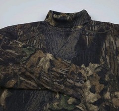 Vintage Cabela’s Woodland Camouflage Fleece Turtleneck Shirt Outdoor Tree Camo