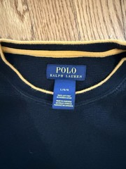 Polo Ralph Lauren Men’s Waffle Thermal Long Sleeve Black Sleep Shirt Sz L