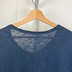 THE NORMAL BRAND Size 2XL XXL Henley Short Sleeve Top Slub Cotton Knit Navy Blue