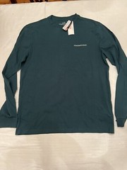 Vineyard Vines Forest Green Long Sleeve T-shirt Size M New With Tags Whale Logos
