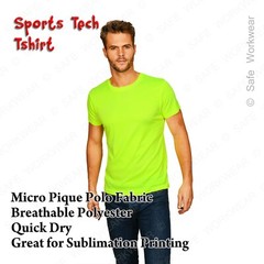 Sports Tech Tshirt – Breathable Quick Dry – Micro Pique Polo Sublimation Fabric