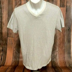 Old Navy V Colllar Casual Wear Medium White Striped Pattern