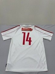Adidas Soccer Jersey Mens White Size M Short Sleeve Red Striped