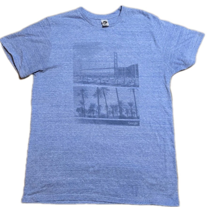 Mens Google Graphic TShirt XL USA Made Soft Tri-Blend Blue Streetwear Tech SFbay