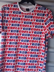 Oakley Shirt Mens Medium Red Blue Allover AOP USA Custom Fit Graphic 90s Vintage