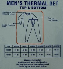 Men Thermal Set Top and Bottom Light Weight Plain New Waffle Solid Colors winter