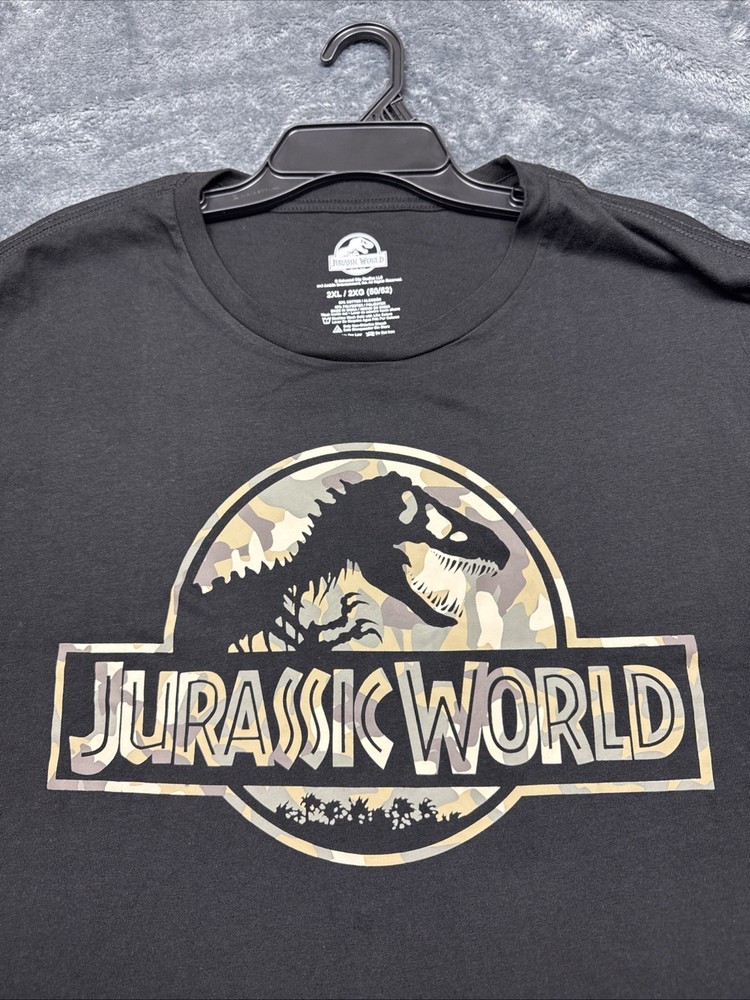 Jurassic World 2XL Camo Logo Graphic Shirt Official Universal Studios T-Shirt