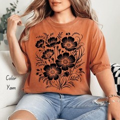 Vintage Pressed Flowers Comfort Tee