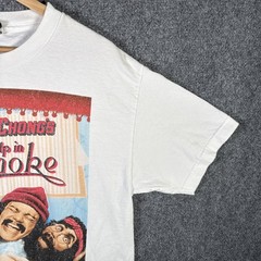 Vintage Cheech And Chong Shirt Mens Large White Up In Smoke Movie Promo USA Weed