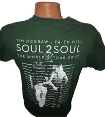 Tim McGraw Faith Hill Country Soul 2 Soul Green Tour T Shirt Men’s Size Medium