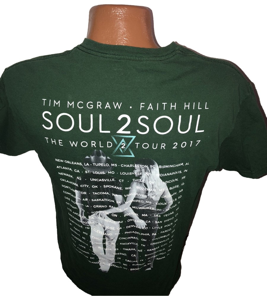 Tim McGraw Faith Hill Country Soul 2 Soul Green Tour T Shirt Men’s Size Medium