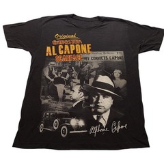 Al Capone Original Gangster Scarface Graphic T-Shirt Black Short Sleeve Men’s XL