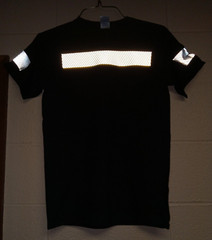 Gildan Ultra Cotton Black T Shirt with Silver Reflective Hi Vis Trim New Small
