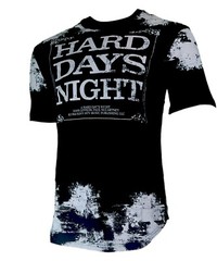 men’s T shirt Hard Day’s Night- Music tees “THE BEATLES” Longer Length-NEW