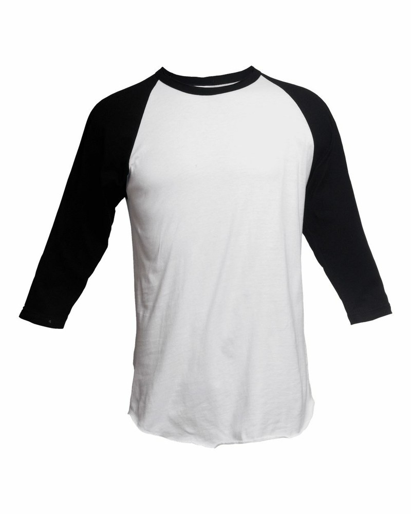 Tultex Unisex Ringspun USA Cotton/Polyester Fine Jersey Raglan T-Shirt – 245