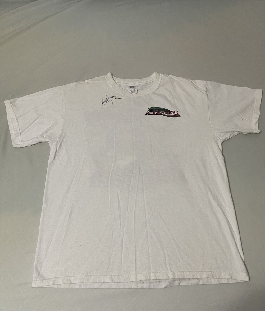 Vtg John Ashley Force Father Like Daughter Faded Racing Shirt XL Signed NASCAR