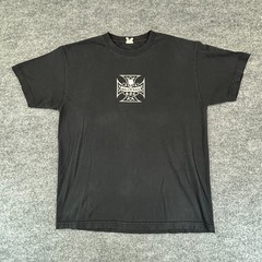 VINTAGE Social Outcast Shirt Mens L Black Iron Cross Skater Streetwear 90s Y2K