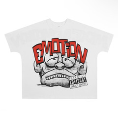 Men’s White EMOTION Mixed Emotion Graphic Print Crew Neck Short Sleeve T-Shirt M