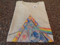 Pink Floyd Dark Side of the Moon Adult Large T-Shirt Tan / Beige SS NWT Tee