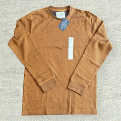 St John’s Bay Super Soft Thermal Shirt Men’s Medium Brown Waffle Knit NWT