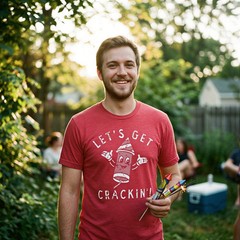 Mens Lets Get Crackin T Shirt Funny Fourth Of July Firecracker Tee for Guys