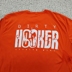 Dirty Hooker Shirt Mens Large Orange Performance Fishing Beach Beer Outdoor A5