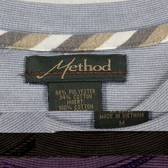 Method Blue T-Shirt Men’s M Crew Neck Short Sleeve Poly Cotton Blend