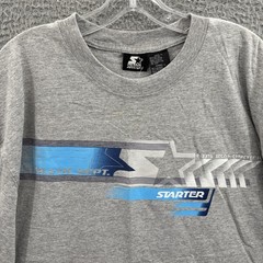Vintage Starter T Shirt Mens XL VTG 90s Sports Tee Gray Crewneck Spell Out Logo