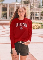 Blue 84 Mens Ohio State Buckeyes Long Sleeve T Shirt Team Color Arching Over