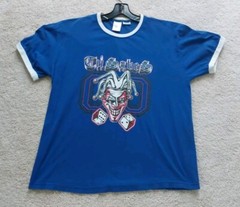 No Boundaries Graphic Joker Jester Dice T-Shirt Mens Lg Vintage 2-tone