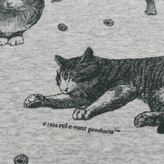 Vintage 90s Cats AOP Double Sided Graphic T-Shirt Fits XL Single Stitch Kitty