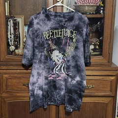 Beetlejuice Animated TV Series Purple Tye Dye Tshirt Adult Size XL Tim Burton