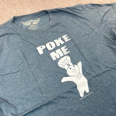 Vintage 2011 Pillsbury Doughboy Poke Me T-Shirt Men XL Blue Heather Short Sleeve