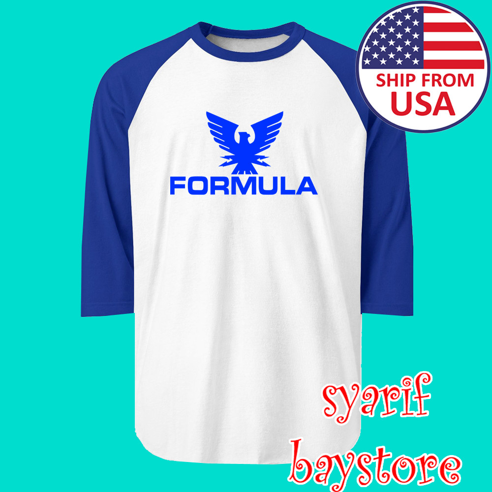 Formula Boats Speed Racing Men’s Raglan White Blue Size S to 2XL